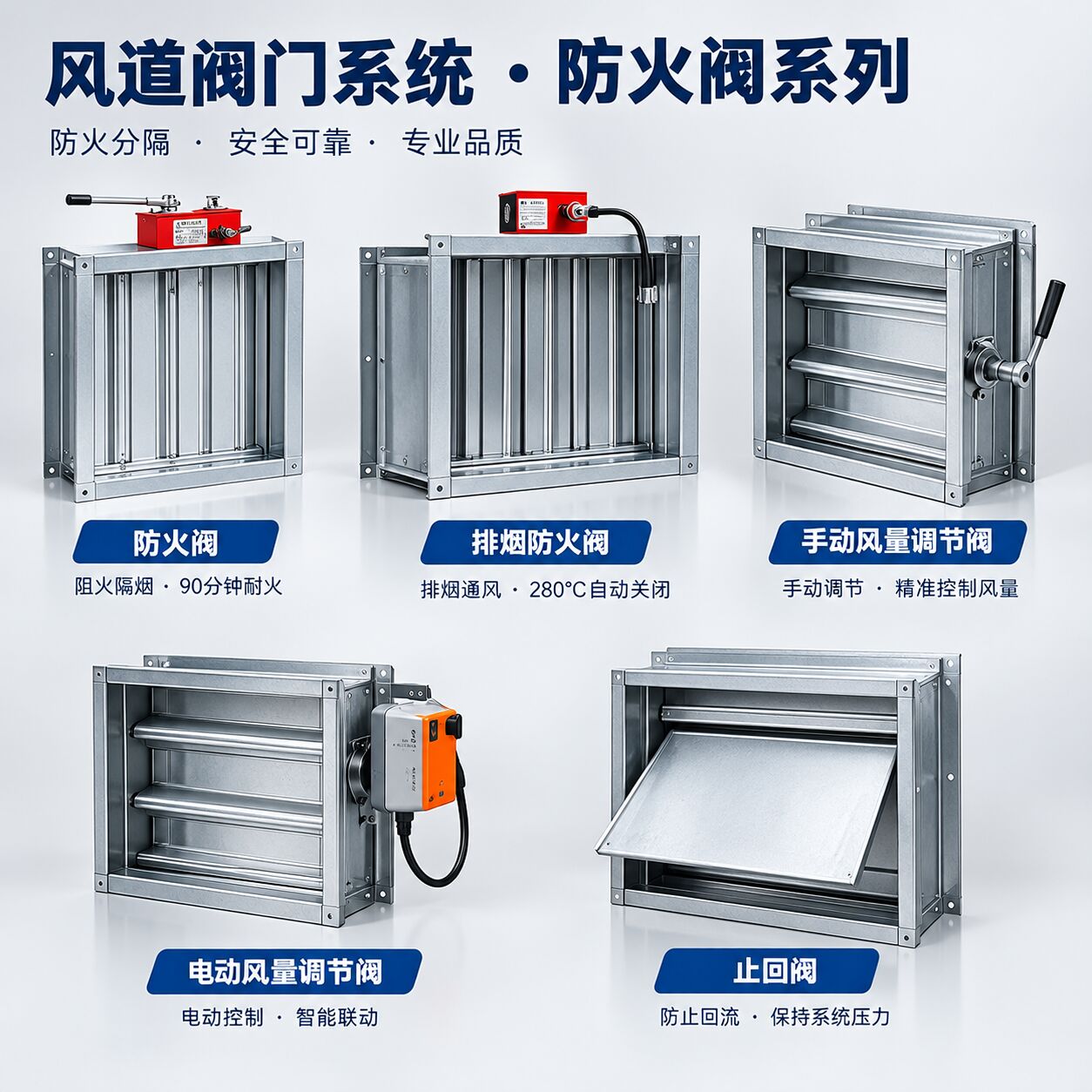 风道阀门:防火阀、调节阀、止回阀 - 图片1